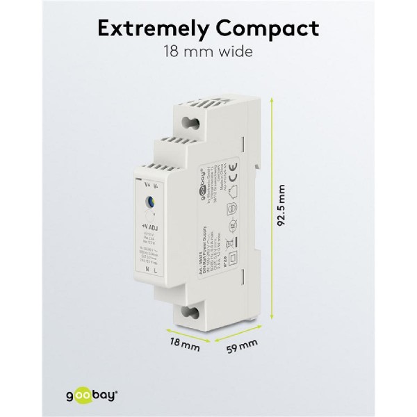 GOOBAY τροφοδοτικό 59574 για DIN rail, 5V/2.4A, 12W, IP20 GOOBAY τροφοδοτικό 59574 για DIN rail, 5V/2.4A, 12W, IP20