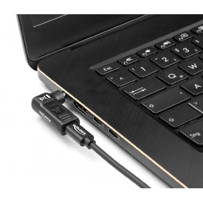 DELOCK αντάπτορας τροφοδοσίας 60004, USB-C σε HP 4.5x3mm, 90°, μαύρος