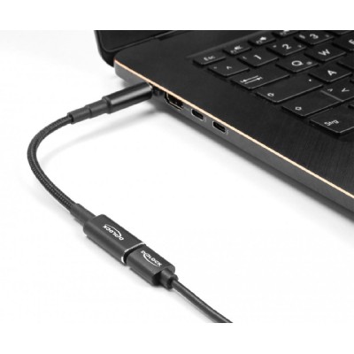 DELOCK καλώδιο τροφοδοσίας 60032, USB-C σε HP 7.4x5.0mm, 15cm, μαύρο DELOCK καλώδιο τροφοδοσίας 60032, USB-C σε HP 7.4x5.0mm, 15cm, μαύρο