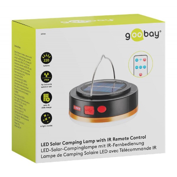 GOOBAY LED ηλιακό φωτιστικό 60344 με χειριστήριο, 220lm, 6800K, IP44 GOOBAY LED ηλιακό φωτιστικό 60344 με χειριστήριο, 220lm, 6800K, IP44
