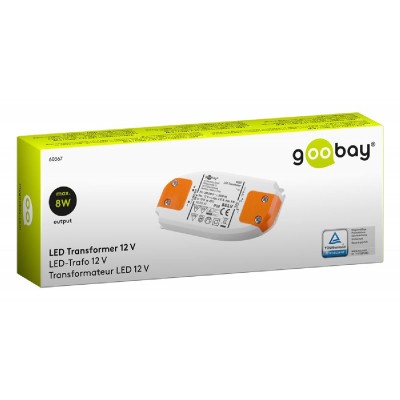 GOOBAY μετασχηματιστής LED 60367, 12V, 8W, IP20 GOOBAY μετασχηματιστής LED 60367, 12V, 8W, IP20