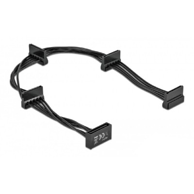 DELOCK καλώδιο SATA 15pin σε 4x SATA 15pin 60395, 40cm, μαύρο DELOCK καλώδιο SATA 15pin σε 4x SATA 15pin 60395, 40cm, μαύρο