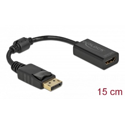 DELOCK αντάπτορας DisplayPort σε HDMI 61011, 1080p Passive, 15cm, μαύρος DELOCK αντάπτορας DisplayPort σε HDMI 61011, 1080p Passive, 15cm, μαύρος