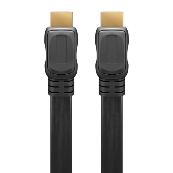 GOOBAY καλώδιο HDMI 2.0 με Ethernet 61281, flat, 18Gbit/s, 4K, 5m, μαύρο