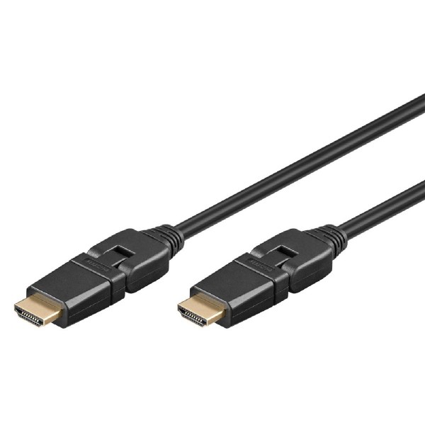 GOOBAY καλώδιο HDMI 61286, Ethernet, 360° βύσμα, 4K, 18Gbit/s, 2m, μαύρο GOOBAY καλώδιο HDMI 61286, Ethernet, 360° βύσμα, 4K, 18Gbit/s, 2m, μαύρο