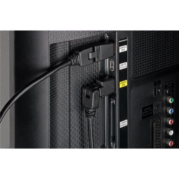 GOOBAY καλώδιο HDMI 61286, Ethernet, 360° βύσμα, 4K, 18Gbit/s, 2m, μαύρο GOOBAY καλώδιο HDMI 61286, Ethernet, 360° βύσμα, 4K, 18Gbit/s, 2m, μαύρο