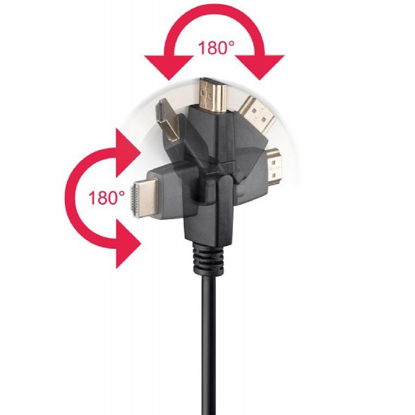 GOOBAY καλώδιο HDMI 61286, Ethernet, 360° βύσμα, 4K, 18Gbit/s, 2m, μαύρο GOOBAY καλώδιο HDMI 61286, Ethernet, 360° βύσμα, 4K, 18Gbit/s, 2m, μαύρο