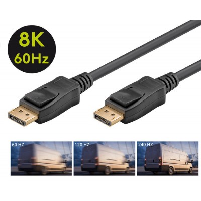 GOOBAY καλώδιο DisplayPort 61696, 8K/60Hz, 32.4 Gbit/s, 1m, μαύρο GOOBAY καλώδιο DisplayPort 61696, 8K/60Hz, 32.4 Gbit/s, 1m, μαύρο