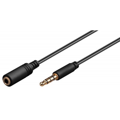GOOBAY προέκταση καλωδίου ήχου 3.5mm 62481, 4 pin stereo, CU, 5m, μαύρο GOOBAY προέκταση καλωδίου ήχου 3.5mm 62481, 4 pin stereo, CU, 5m, μαύρο