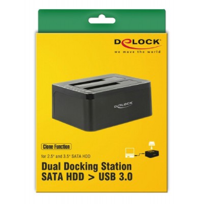 DELOCK docking station 62661, clone function, 2x HDD/SSD, 6Gb/s, μαύρο DELOCK docking station 62661, clone function, 2x HDD/SSD, 6Gb/s, μαύρο