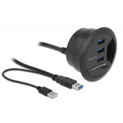 DELOCK USB hub 62869, 3x USB, micro SD & SD, 5Gbps, 60/80mm, μαύρο DELOCK USB hub 62869, 3x USB, micro SD & SD, 5Gbps, 60/80mm, μαύρο