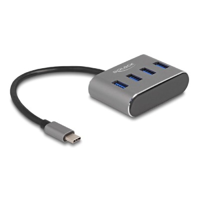 DELOCK USB-C hub 63223, 4x USB 3.2 Gen 1 θύρες, 5Gbps, γκρι DELOCK USB-C hub 63223, 4x USB 3.2 Gen 1 θύρες, 5Gbps, γκρι