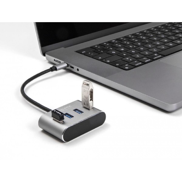 DELOCK USB-C hub 63223, 4x USB 3.2 Gen 1 θύρες, 5Gbps, γκρι DELOCK USB-C hub 63223, 4x USB 3.2 Gen 1 θύρες, 5Gbps, γκρι