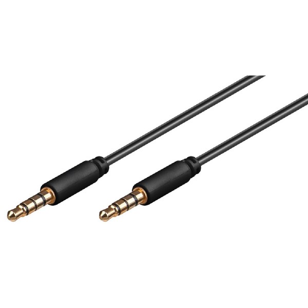 GOOBAY καλωδίου ήχου 3.5mm 63824, 4-pin, slim, CU, 0.5m, μαύρο GOOBAY καλωδίου ήχου 3.5mm 63824, 4-pin, slim, CU, 0.5m, μαύρο