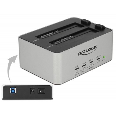DELOCK docking station 63991, clone function, 2x 2.5/3.5" SSD/HDD, 5Gbps DELOCK docking station 63991, clone function, 2x 2.5/3.5" SSD/HDD, 5Gbps