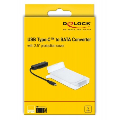 DELOCK αντάπτορας USB-C σε SATA 64084 με θήκη για 2.5" HDD/SSD, 6Gbps DELOCK αντάπτορας USB-C σε SATA 64084 με θήκη για 2.5" HDD/SSD, 6Gbps