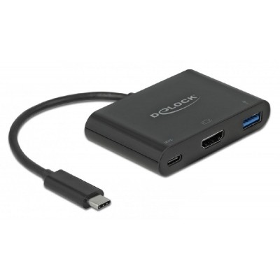 DELOCK αντάπτορας USB-C σε HDMI+USB+USB-C PD 2.0 64091, 4K, 15cm, μαύρος DELOCK αντάπτορας USB-C σε HDMI+USB+USB-C PD 2.0 64091, 4K, 15cm, μαύρος