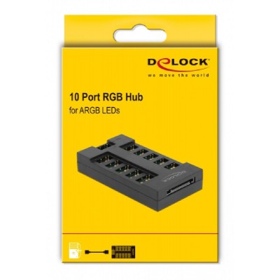 DELOCK RGB hub 64128 για ARGB LEDs, 10 θύρες, μαύρο DELOCK RGB hub 64128 για ARGB LEDs, 10 θύρες, μαύρο