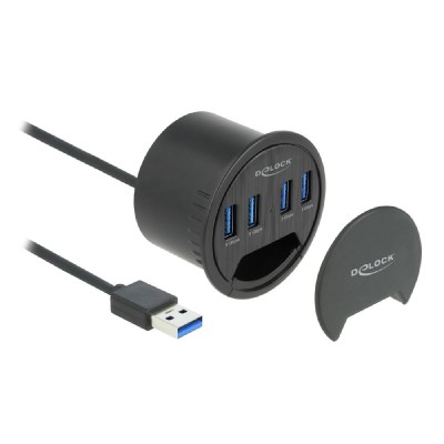 DELOCK USB hub 64153, 4x USB 3.2 Gen 1, 5Gbps, 60mm, μαύρο DELOCK USB hub 64153, 4x USB 3.2 Gen 1, 5Gbps, 60mm, μαύρο