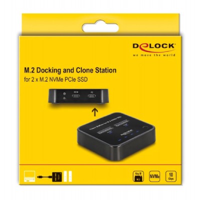 DELOCK docking station 64177, clone function, 2x M.2 NVMe 10 Gbps, μαύρο DELOCK docking station 64177, clone function, 2x M.2 NVMe 10 Gbps, μαύρο