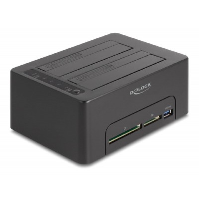 DELOCK docking station 64183 clone function, 2x HDD, CF/SD, 5Gbps, μαύρο DELOCK docking station 64183 clone function, 2x HDD, CF/SD, 5Gbps, μαύρο