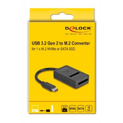 DELOCK αντάπτορας USB-C σε M.2 NVMe PCIe/SATA SSD 64198, 10Gbps DELOCK αντάπτορας USB-C σε M.2 NVMe PCIe/SATA SSD 64198, 10Gbps