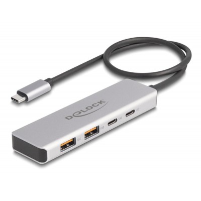 DELOCK USB-C hub 64230, 2x USB/2x USB-C θύρες, 10 Gbps, γκρι DELOCK USB-C hub 64230, 2x USB/2x USB-C θύρες, 10 Gbps, γκρι