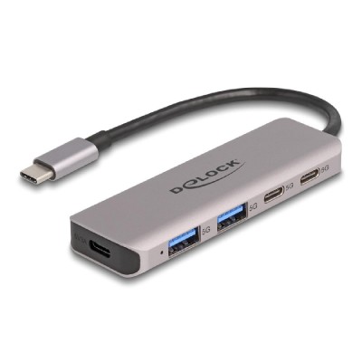 DELOCK USB-C hub 64239, 2x USB/2x USB-C θύρες, 5Gbps, γκρι DELOCK USB-C hub 64239, 2x USB/2x USB-C θύρες, 5Gbps, γκρι