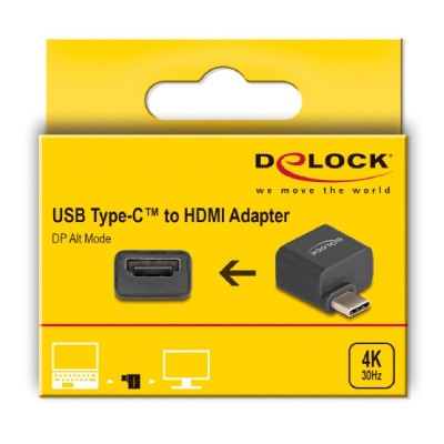 DELOCK αντάπτορας USB-C σε HDMI 64256, 4K/30Hz, μαύρος DELOCK αντάπτορας USB-C σε HDMI 64256, 4K/30Hz, μαύρος
