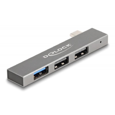 DELOCK USB hub 64274, 3x θυρών, 10Gbps, USB-C σύνδεση, γκρι DELOCK USB hub 64274, 3x θυρών, 10Gbps, USB-C σύνδεση, γκρι