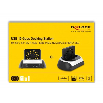 DELOCK docking station 64280 για M.2 NVMe/SATA SSD & HDD, 10Gbps, μαύρο DELOCK docking station 64280 για M.2 NVMe/SATA SSD & HDD, 10Gbps, μαύρο