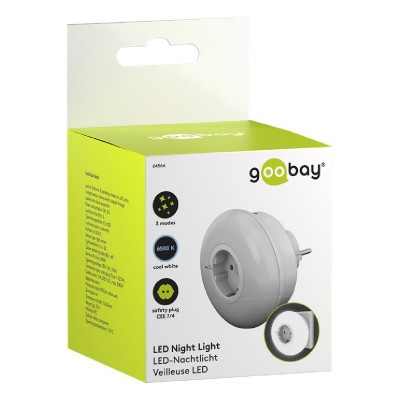 GOOBAY LED φωτιστικό νυκτός 64566 με πρίζα schuko, 6500K, IP20 GOOBAY LED φωτιστικό νυκτός 64566 με πρίζα schuko, 6500K, IP20