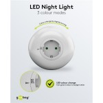 GOOBAY LED φωτιστικό νυκτός 64567, πρίζα schuko, 3 χρώματα φωτός, 6500K GOOBAY LED φωτιστικό νυκτός 64567, πρίζα schuko, 3 χρώματα φωτός, 6500K