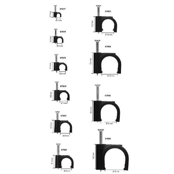 GOOBAY ρόκα στήριξης καλωδίων 64681, 8mm, μαύρο, 100τμχ GOOBAY ρόκα στήριξης καλωδίων 64681, 8mm, μαύρο, 100τμχ