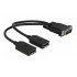 DELOCK αντάπτορας DMS-59 σε 2x DisplayPort 65354, 25cm, μαύρος
