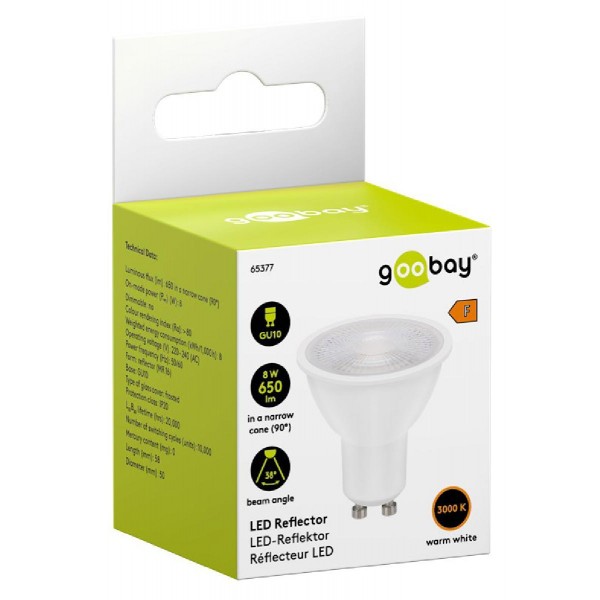 GOOBAY LED λάμπα spot 65377, GU10, 8W, 3000K, 650lm GOOBAY LED λάμπα spot 65377, GU10, 8W, 3000K, 650lm