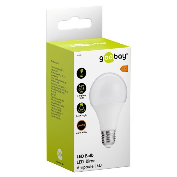 GOOBAY LED λάμπα bulb 65378, E27, 8.5W, 3000K, 806lm GOOBAY LED λάμπα bulb 65378, E27, 8.5W, 3000K, 806lm