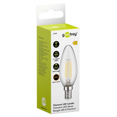 GOOBAY LED λάμπα candle 65390, E14, Filament, 4W, 2700K, 470lm GOOBAY LED λάμπα candle 65390, E14, Filament, 4W, 2700K, 470lm