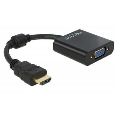 DELOCK αντάπτορας HDMI σε VGA 65512, 1080p, μαύρος DELOCK αντάπτορας HDMI σε VGA 65512, 1080p, μαύρος