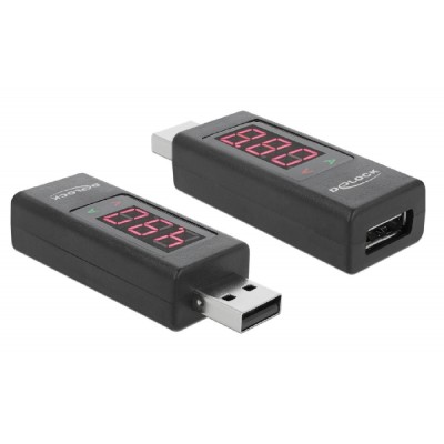 DELOCK αντάπτορας USB 65569 με οθόνη ένδειξης V/A, έως 5V/4A, μαύρος DELOCK αντάπτορας USB 65569 με οθόνη ένδειξης V/A, έως 5V/4A, μαύρος