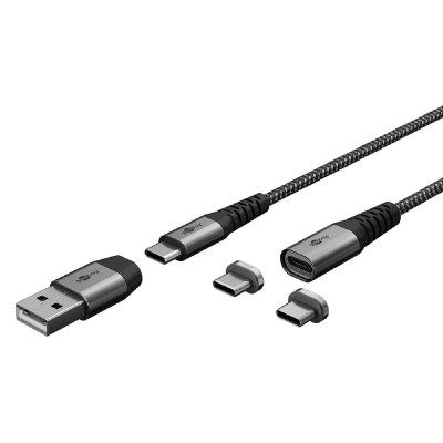 GOOBAY καλώδιο USB/USB-C σε USB-C 65653, μαγνητικό, 60W, 1m, γκρι GOOBAY καλώδιο USB/USB-C σε USB-C 65653, μαγνητικό, 60W, 1m, γκρι