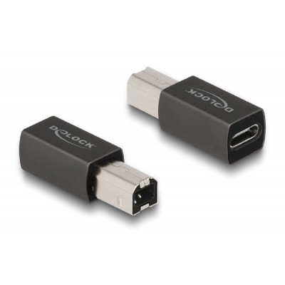 DELOCK αντάπτορας USB-C θηλυκό σε USB Type-B αρσενικό 65839, γκρι DELOCK αντάπτορας USB-C θηλυκό σε USB Type-B αρσενικό 65839, γκρι