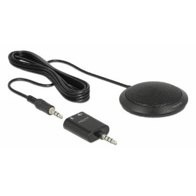 DELOCK μικρόφωνο με αντάπτορα Υ 65873, πυκνωτικό, omnidirectional, μαύρο DELOCK μικρόφωνο με αντάπτορα Υ 65873, πυκνωτικό, omnidirectional, μαύρο