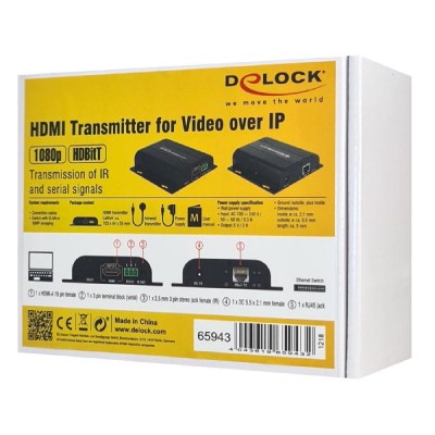 DELOCK HDMI video extender 65943 μέσω καλωδίου RJ45, 1080p, HDBitT, 100m DELOCK HDMI video extender 65943 μέσω καλωδίου RJ45, 1080p, HDBitT, 100m
