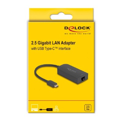 DELOCK αντάπτορας δικτύου 66045, USB, 2.5Gbps Ethernet, μαύρος DELOCK αντάπτορας δικτύου 66045, USB, 2.5Gbps Ethernet, μαύρος