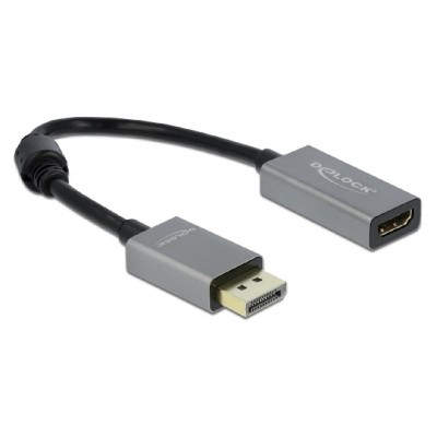 DELOCK αντάπτορας DisplayPort 1.4 σε HDMI 66436, 4K, 20cm, μαύρος-γκρι DELOCK αντάπτορας DisplayPort 1.4 σε HDMI 66436, 4K, 20cm, μαύρος-γκρι