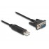 DELOCK καλώδιο USB σε RS-232 66461, 921.6Kbps, 50cm, μαύρο
