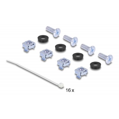 DELOCK Keystone patch panel 66758, 19"/1U, 16x ports, μαύρο DELOCK Keystone patch panel 66758, 19"/1U, 16x ports, μαύρο