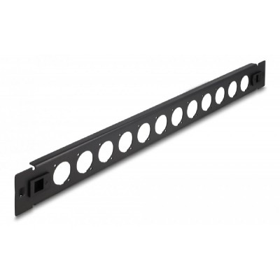 DELOCK D-Type patch panel 66900, 19"/1U, 12x ports, μαύρο DELOCK D-Type patch panel 66900, 19"/1U, 12x ports, μαύρο