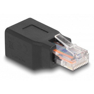 DELOCK αντάπτορας RJ45/RJ48/RJ50 66991, 10P/10C pin out 1:1, μαύρος DELOCK αντάπτορας RJ45/RJ48/RJ50 66991, 10P/10C pin out 1:1, μαύρος
